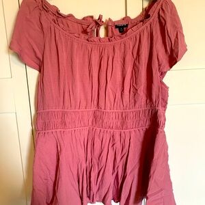Torid 1/4 sleeve summer blouse- pink, size 2